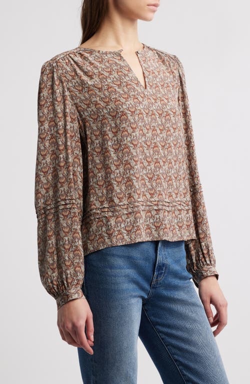 Shop Treasure & Bond Keyhole Top In Green Halo Vined Medallion