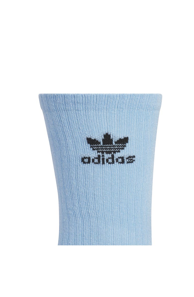 adidas Assorted 3-Pack Trefoil Performance Crew Socks, Alternate, color, Ash Blue/ Scarlet/ Green Ivy