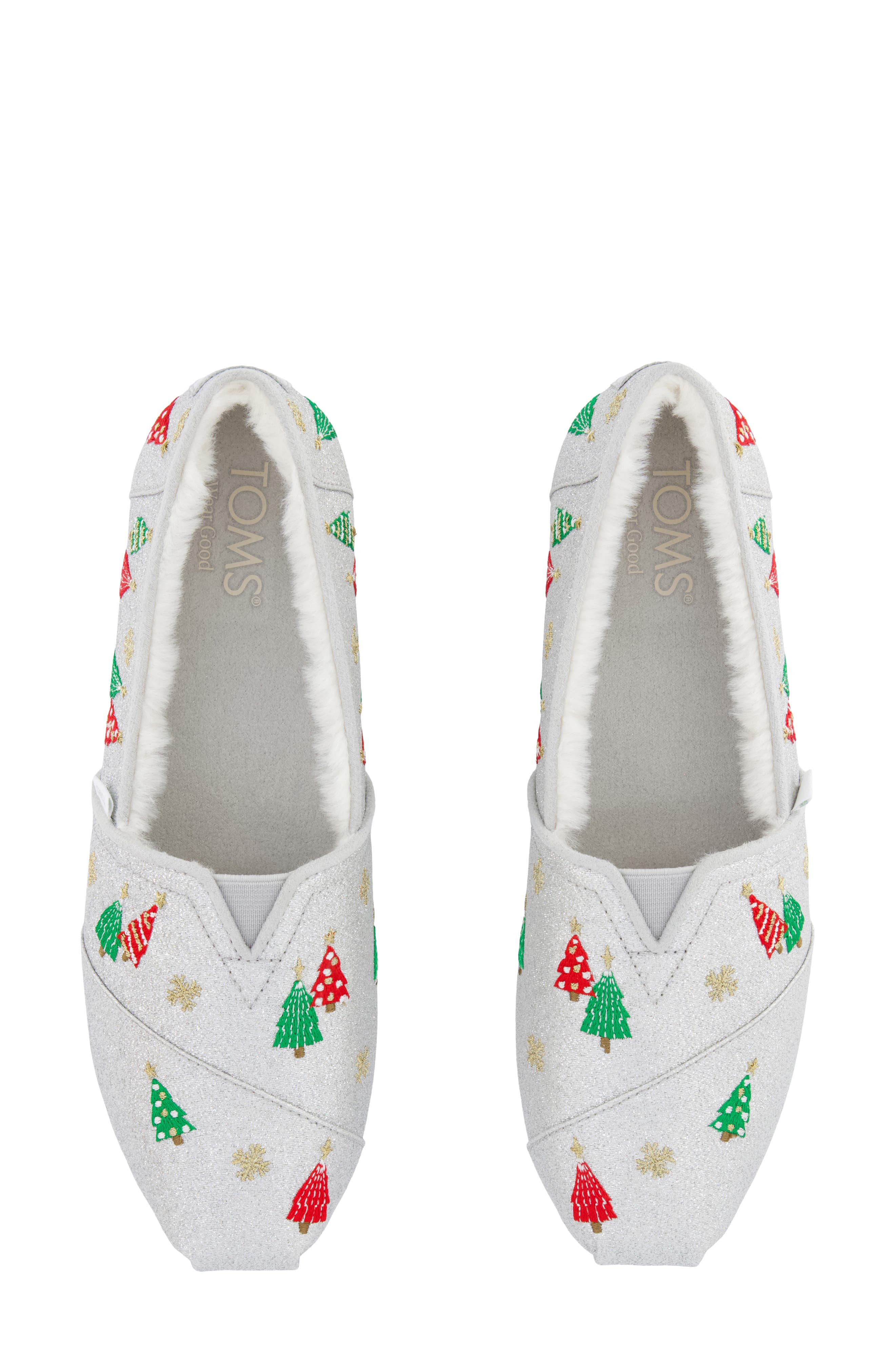 Alpargata Tree Embroidered Slip-On Sneaker, Alternate, color, SILVER