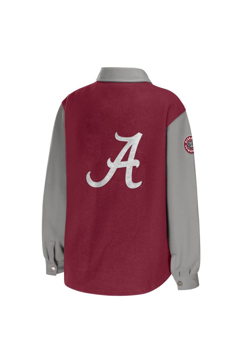Women's WEAR by Erin Andrews Crimson Alabama Crimson Tide Button-Up Shirt Jacket, Alternate, color, Crimson