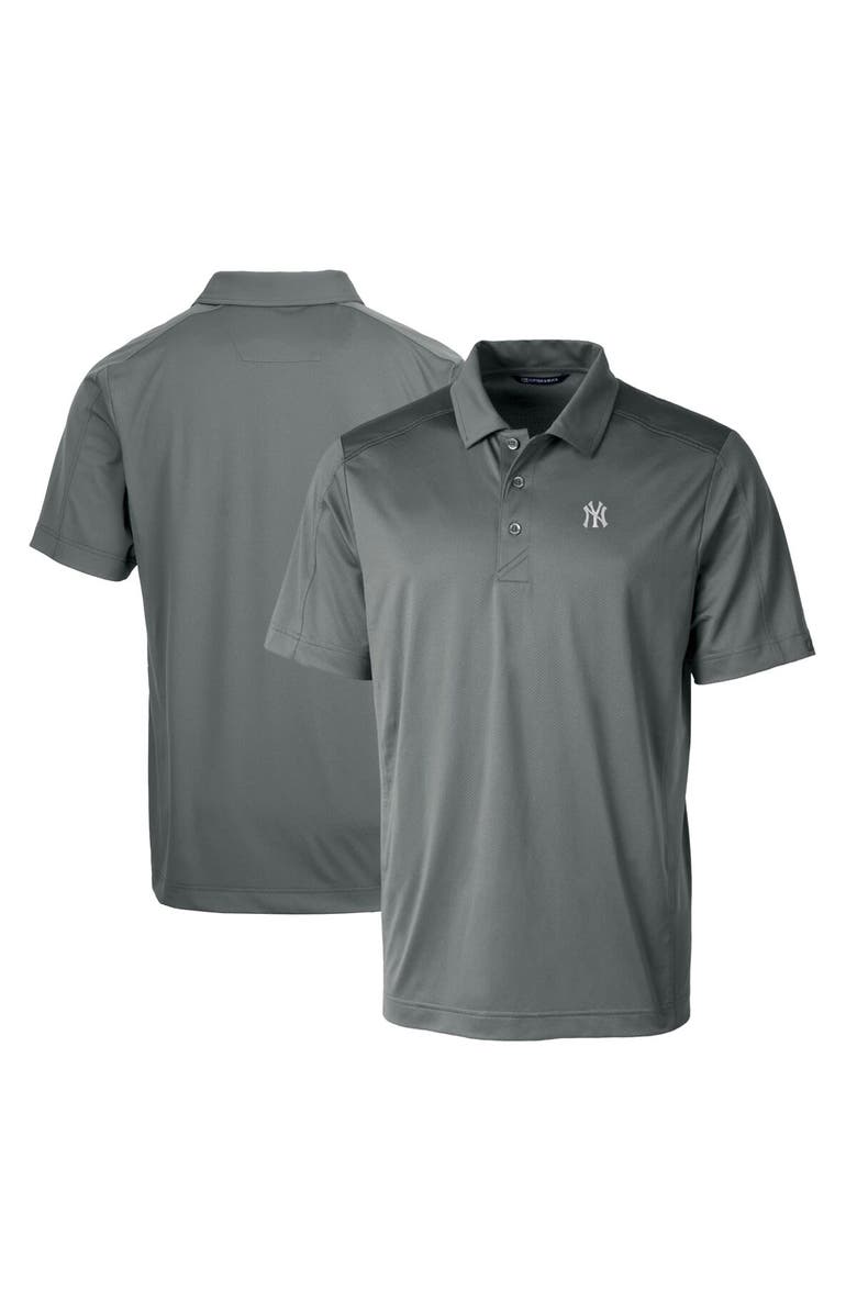 Cutter & Buck Men's Cutter & Buck Steel New York Yankees Prospect Textured Stretch Big & Tall Polo, Main, color, Steel