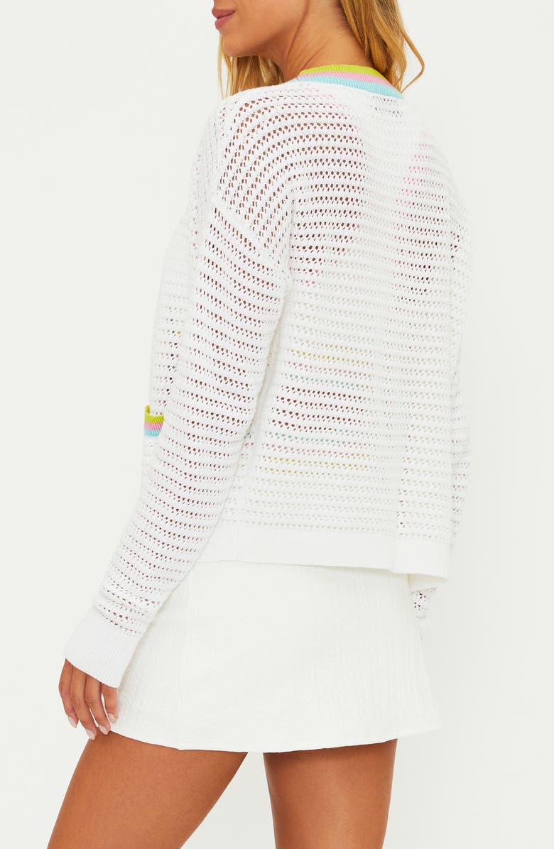 Beach Riot Gene Open Stitch Cotton Cardigan, Alternate, color, Rose Blush