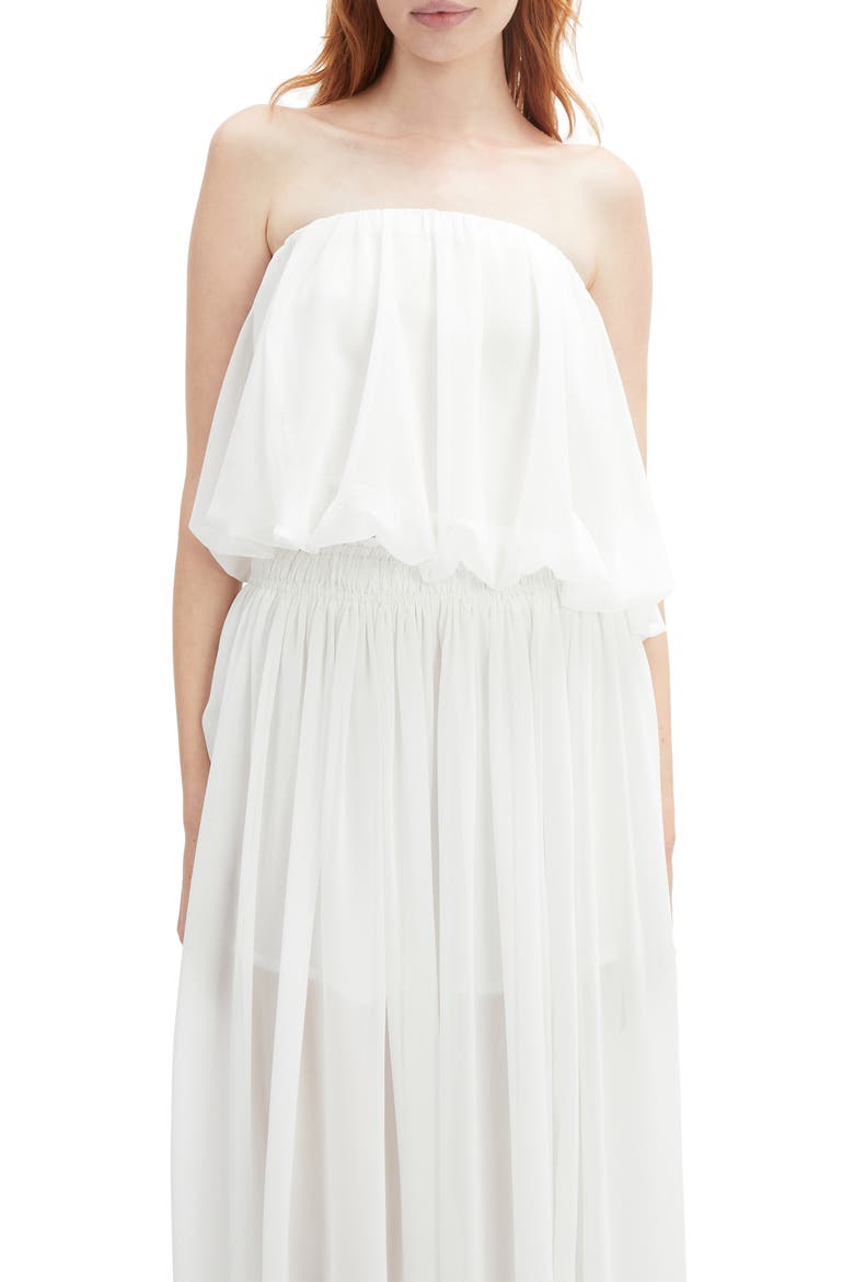 Lissett Soft Georgette Strapless Balloon Top, Alternate, color, IVORY