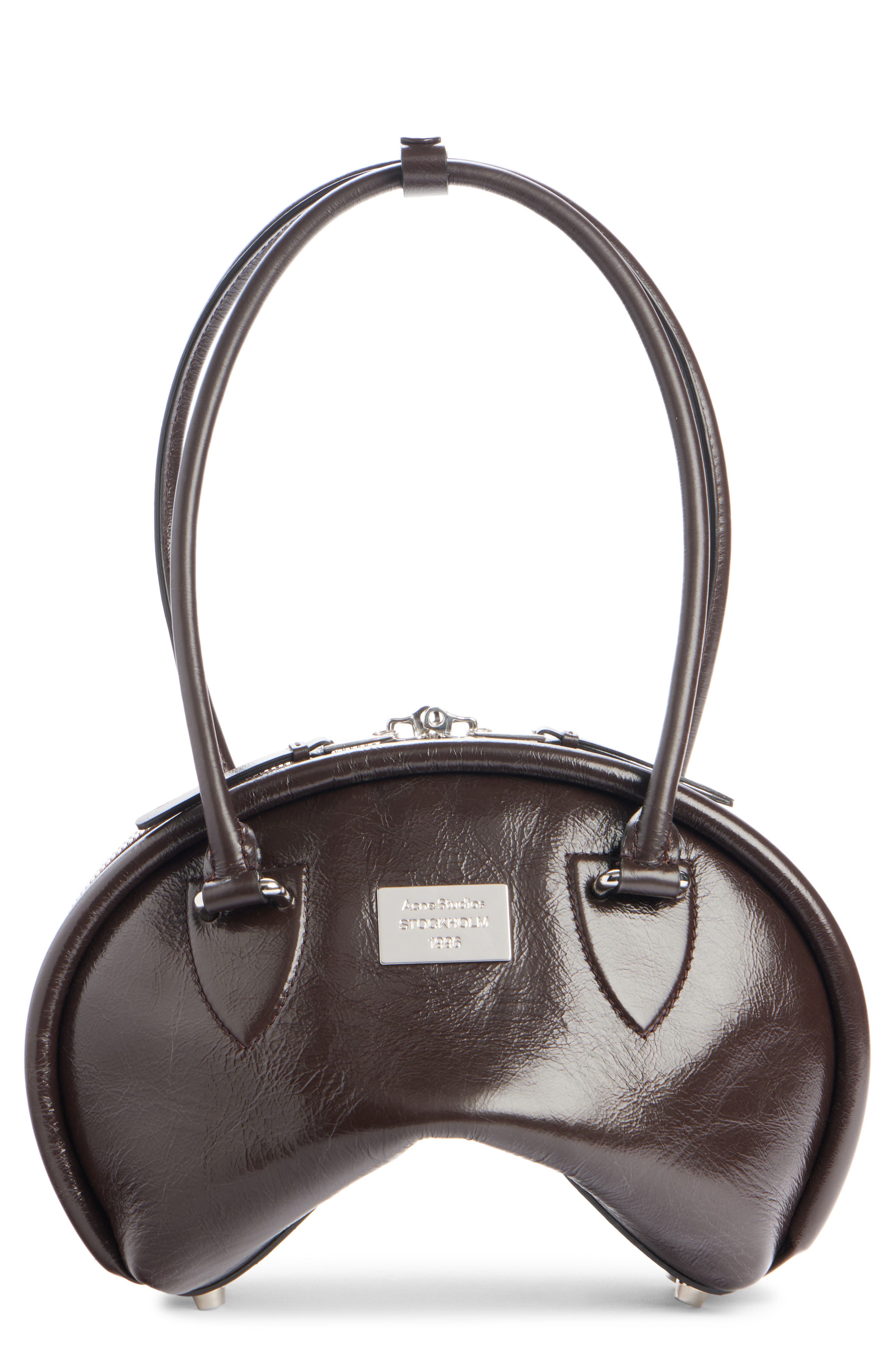 Small Bowlina Leather Shoulder Bag, Main, color, CHOCOLATE BROWN