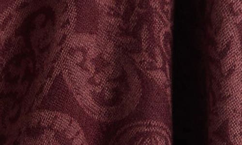 Etro Hooded Wool Paisley Fringe Scarf In Burgundy