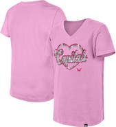New Era Girl's Youth New Era  Pink Washington Capitals Flip Sequin V-Neck T-Shirt