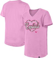 New Era Girl's Youth New Era  Pink Washington Capitals Flip Sequin V-Neck T-Shirt
