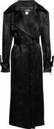 KIM SHUI Croc Embossed Faux Leather Trench Coat