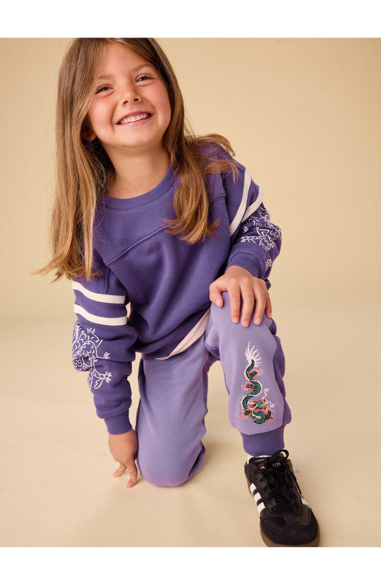 Tea Collection Colorblock Dragon Joggers, Alternate, color, Ultraviolet