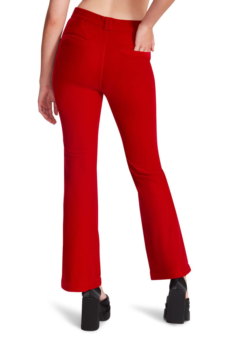 Harlow High Waist Velvet Pants, Alternate, color, MEDIUM RED