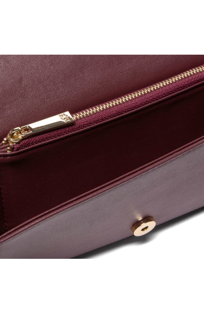 Dune London Strong Convertible Suede Crossbody Bag, Alternate, color, Burgundy
