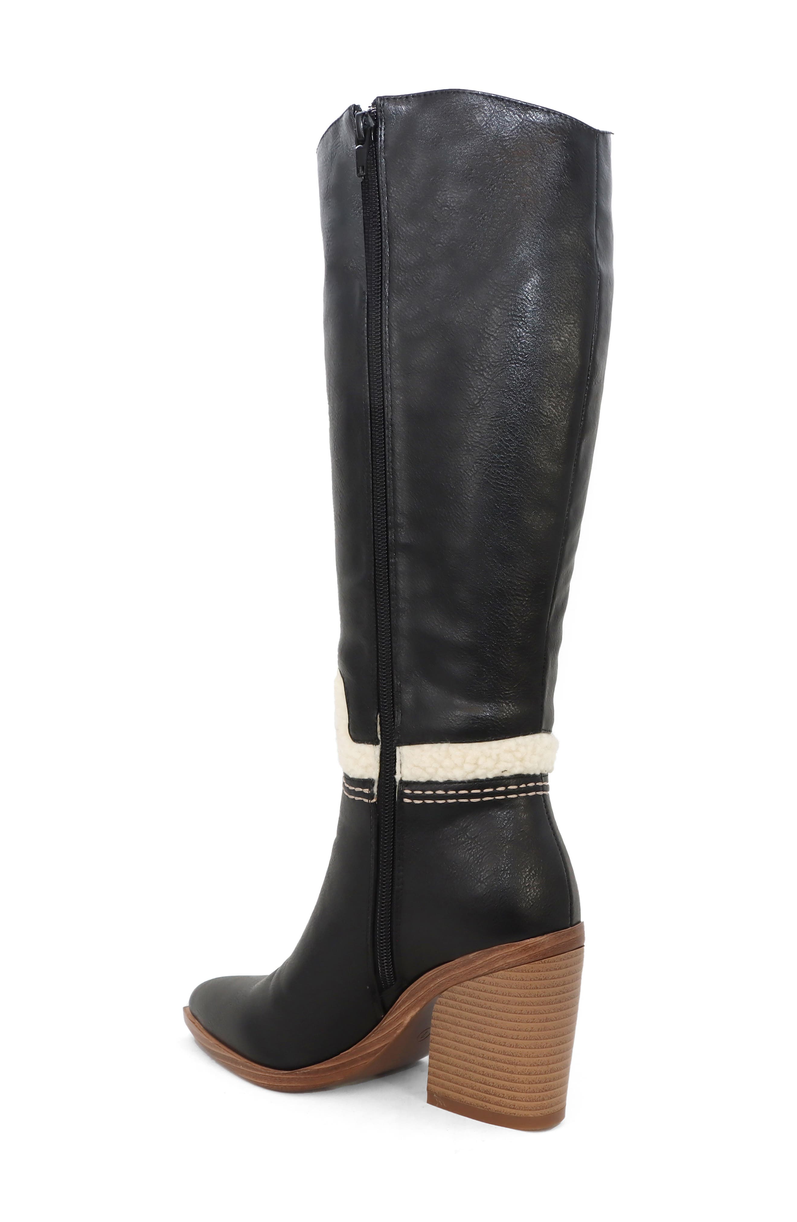 YOKI Rebbah Faux Shearling Trim Boot, Alternate, color, Black