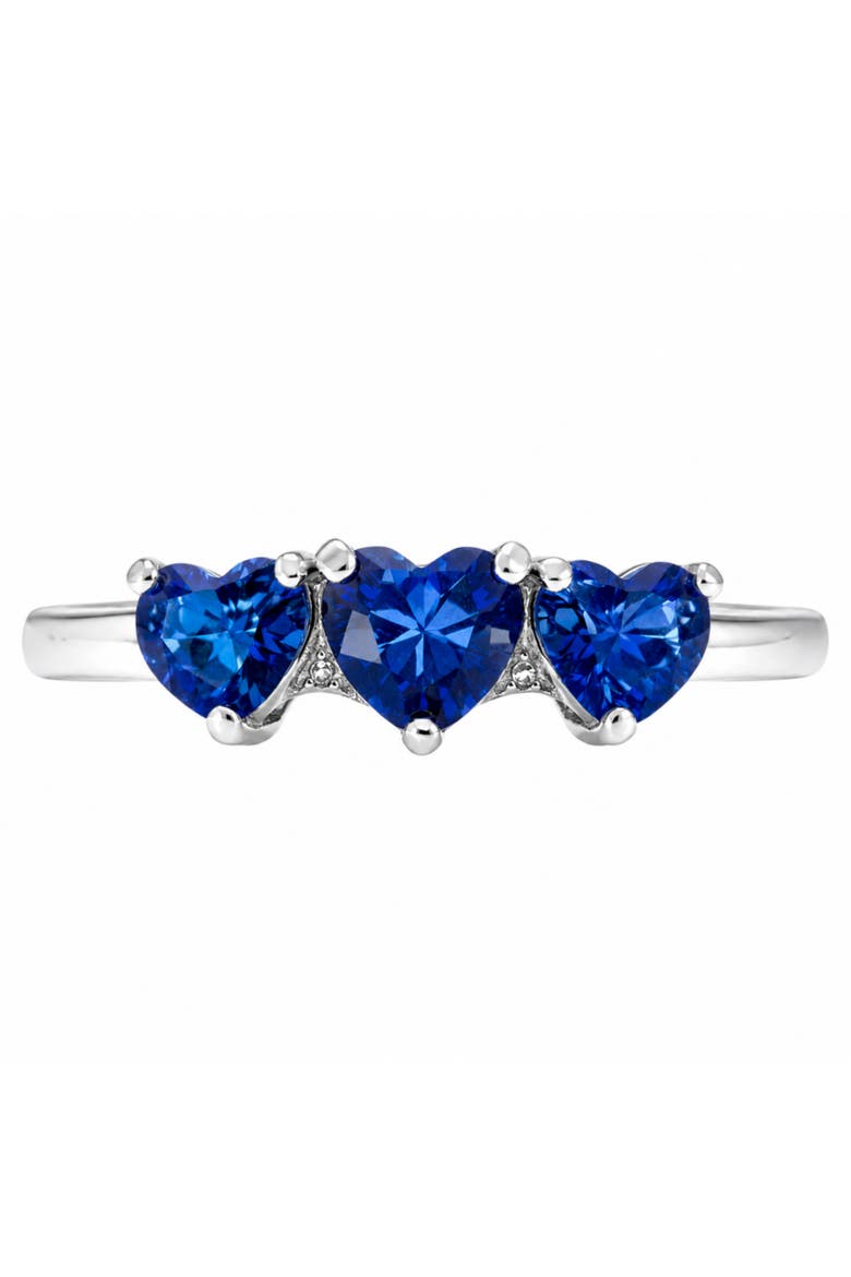Created Sapphire Heart Trio Ring, Main, color, Blue