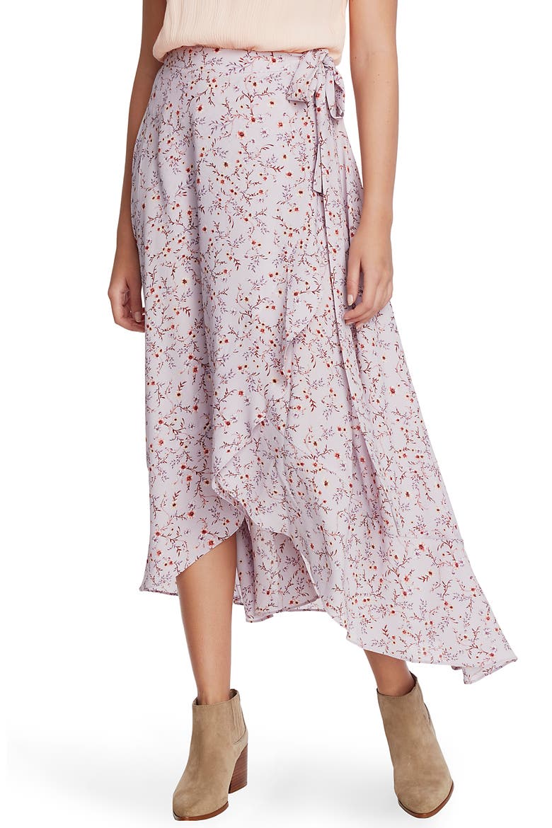 Wildflower Vines Wrap Skirt, Alternate, color, DUSTY LAVENDER
