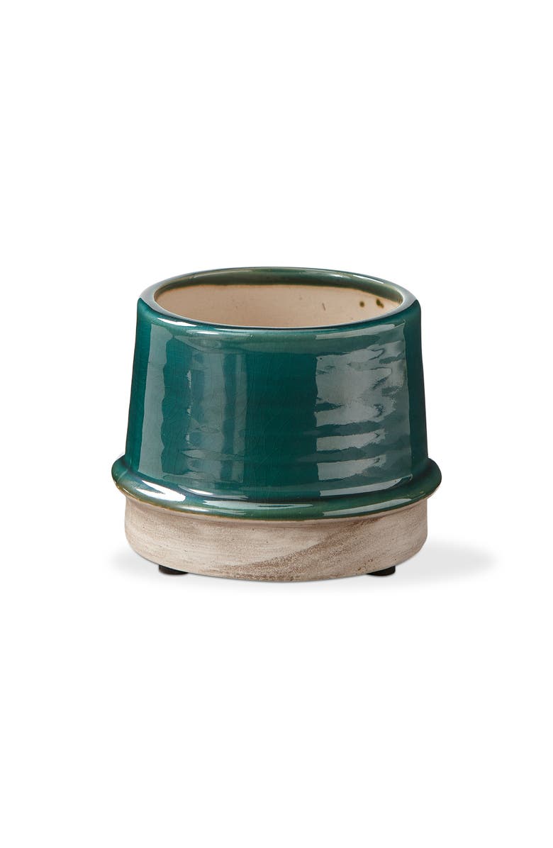 tag Small Green Glazed Stoneware Radius Planter for 3" Pots, Main, color, Green