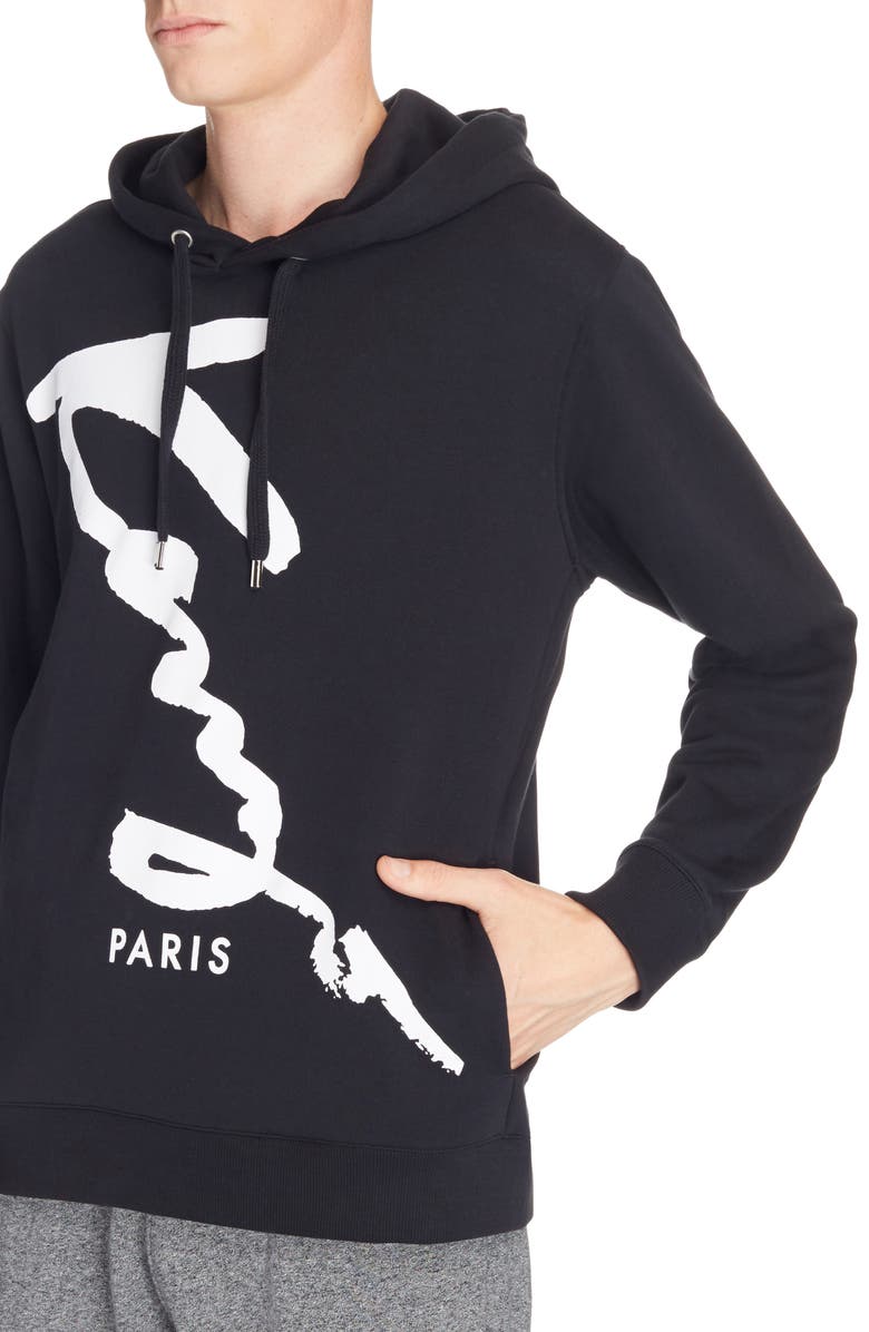KENZO Cursive Logo Graphic Hoodie, Alternate, color, 