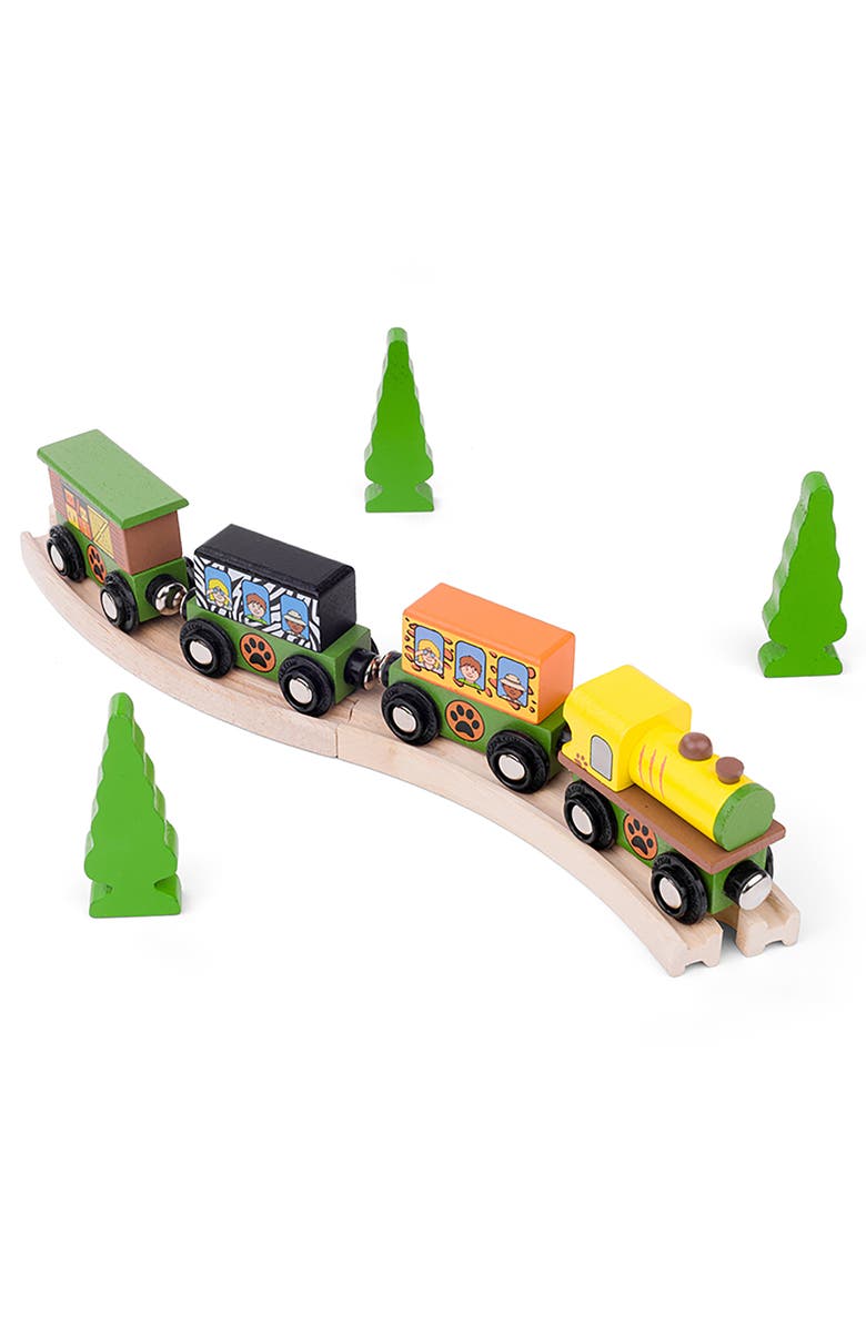 Bigjigs Toys Big Jigs Safari Train, 7 Pieces, Alternate, color, Multicolored