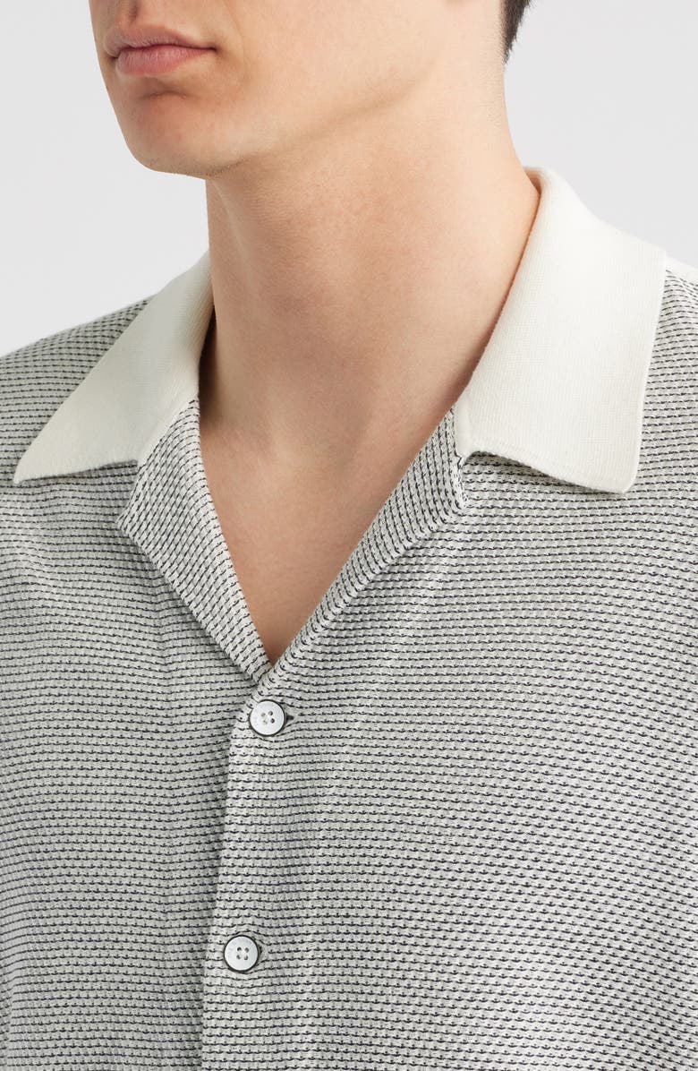 rag & bone Norton Knit Camp Shirt, Alternate, color, Chalk