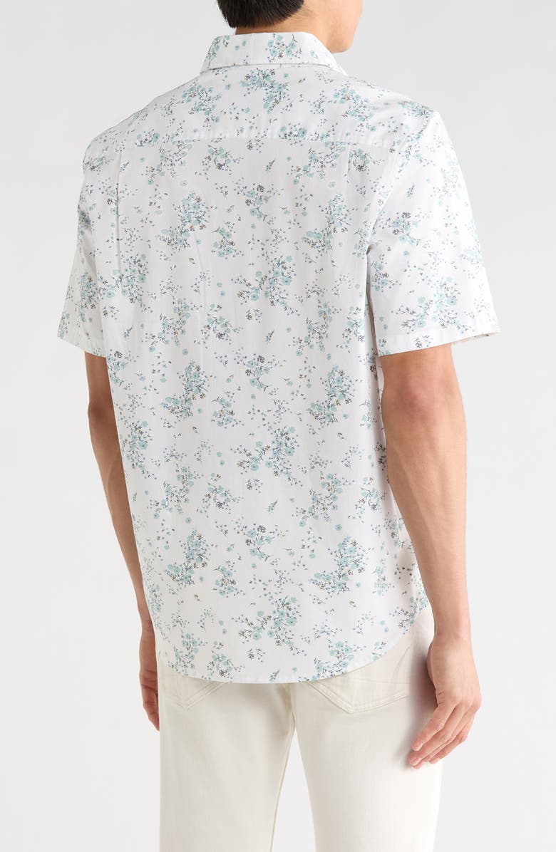 14th & Union Stretch Cotton Poplin Button-Up Shirt, Alternate, color, White Hardy Floral
