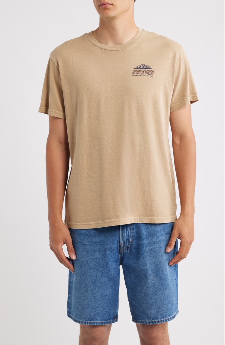 Brixton Madden Short-Sleeved T-Shirt, Main, color, Timeless Taupe Worn Wash