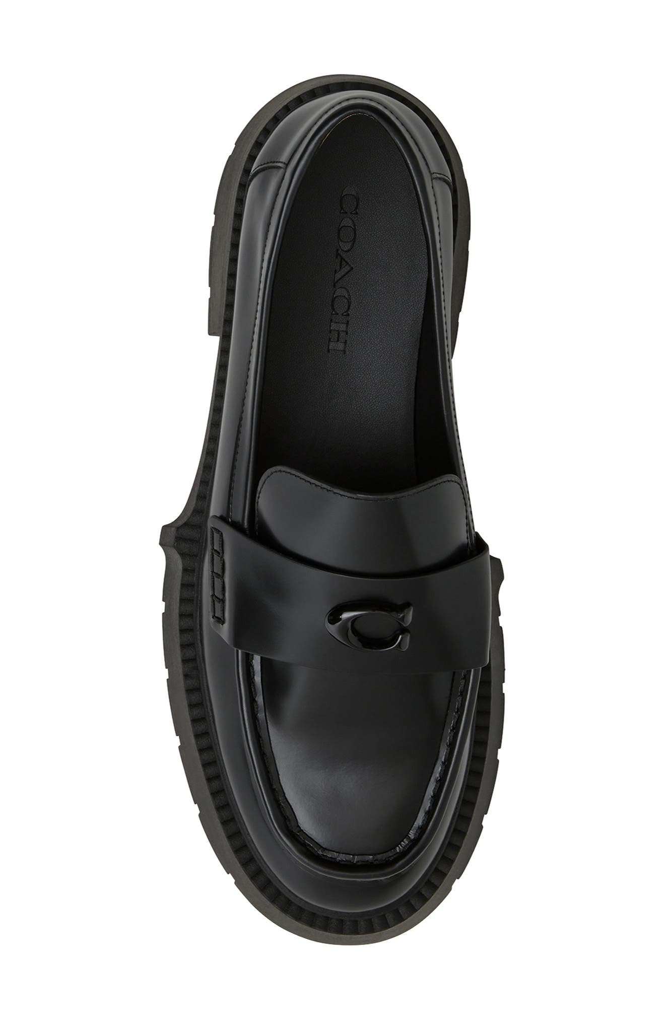 COACH Leah Platform Loafer, Alternate, color, Black