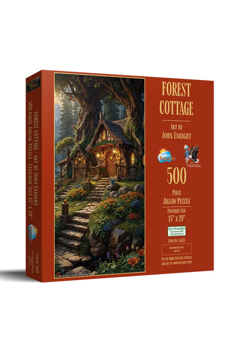 Forest Cottage 500 piece Jigsaw Puzzle for Adults, Main, color, Multicolor