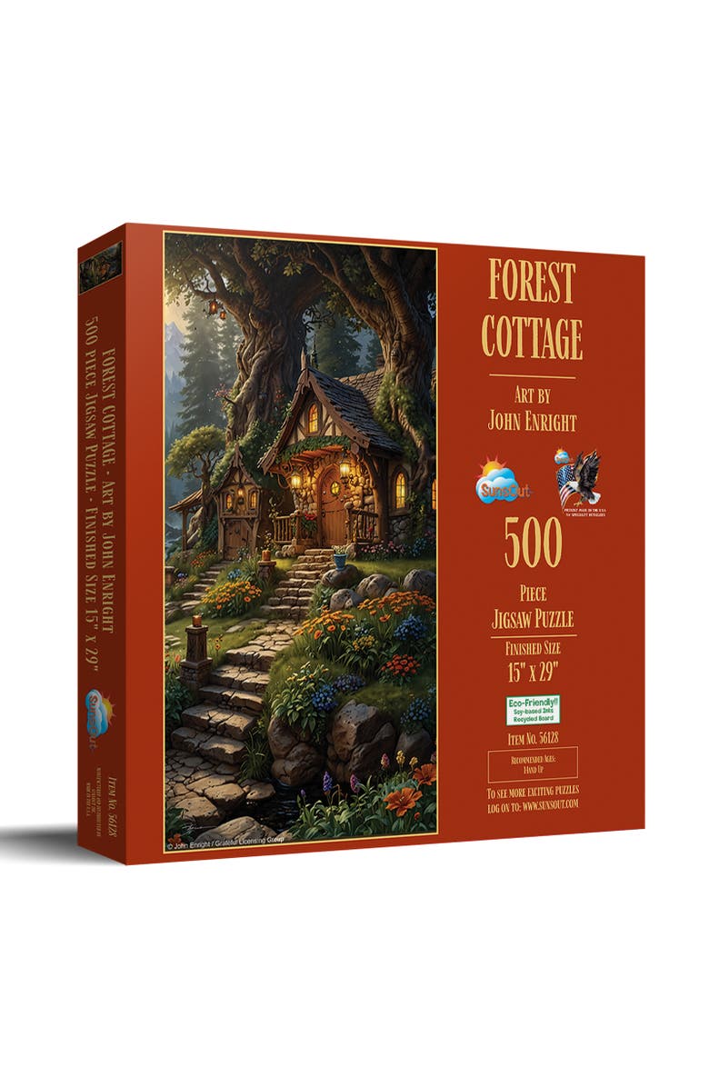 Sunsout Forest Cottage 500 piece Jigsaw Puzzle for Adults, Main, color, Multicolor