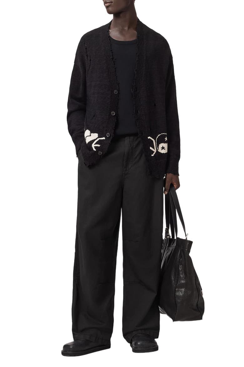 Echo Wide Leg Trousers, Alternate, color, ORCA BLACK