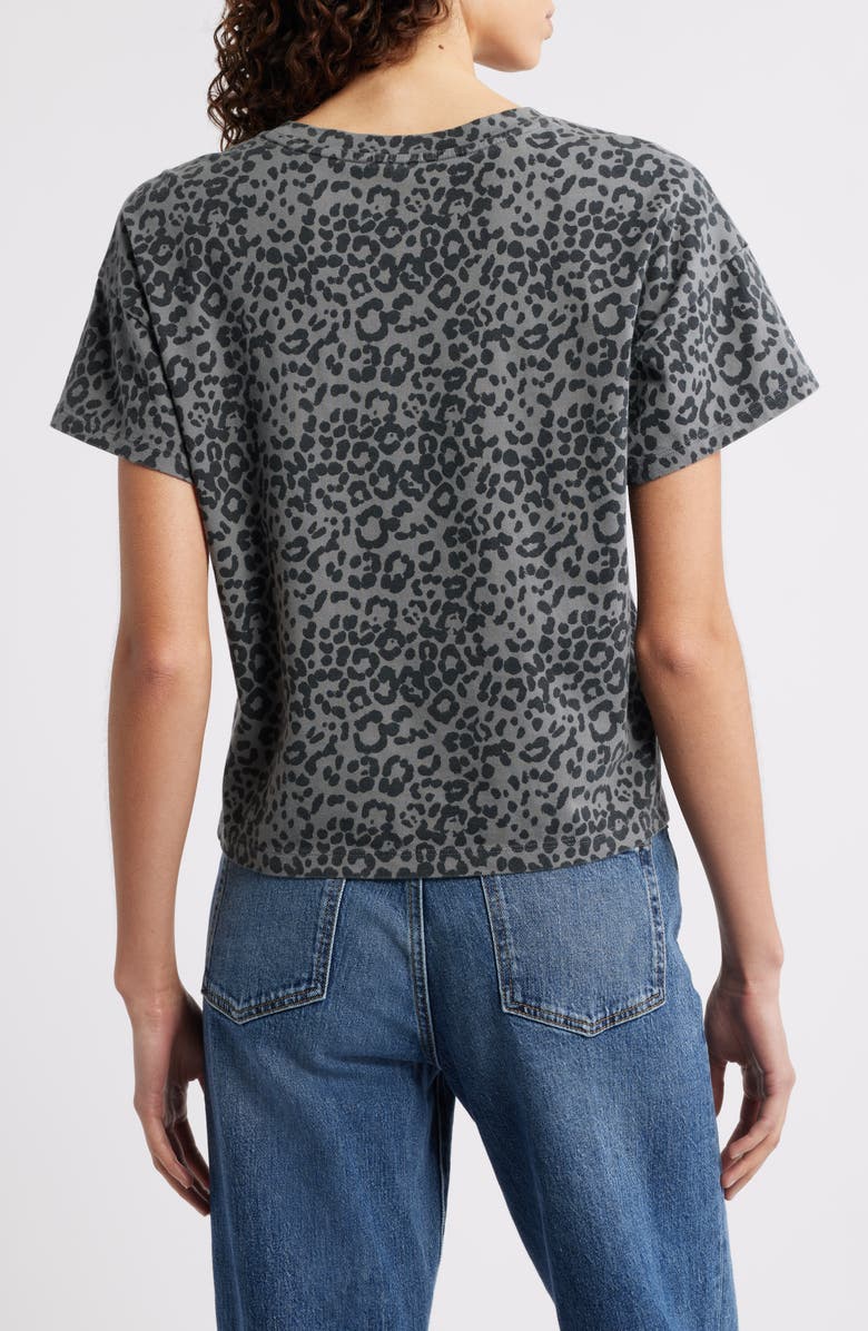 rag & bone/JEAN Kelly Leopard Print Cotton Boxy T-Shirt, Alternate, color, Washed Black