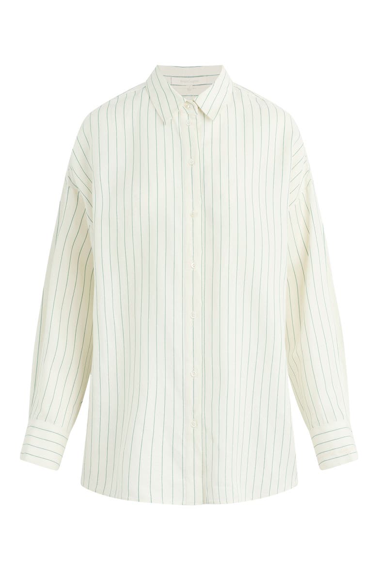 Ex Boyfriend Oversize Button-Up Shirt, Alternate, color, EMERALD STRIPE