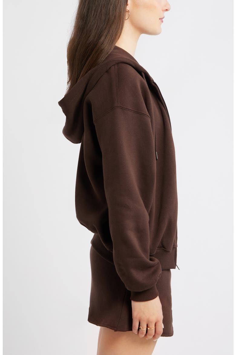 Bubble Zip Hoodie, Alternate, color, BROWN COFFEE