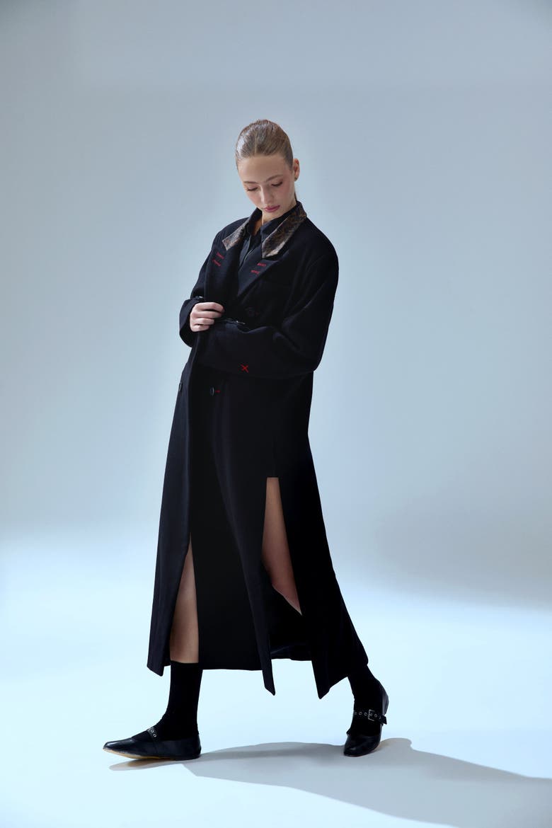 Wool & Cashmere Blend Your *Itch Oversized Long Overcoat, Alternate, color, BLACK