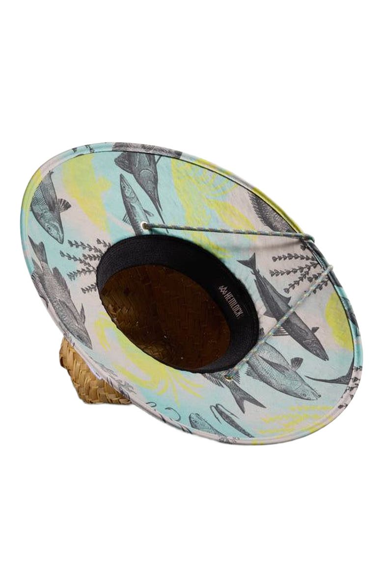 Hemlock Skipper Straw Lifeguard Hat, Alternate, color, Saltwater Neon