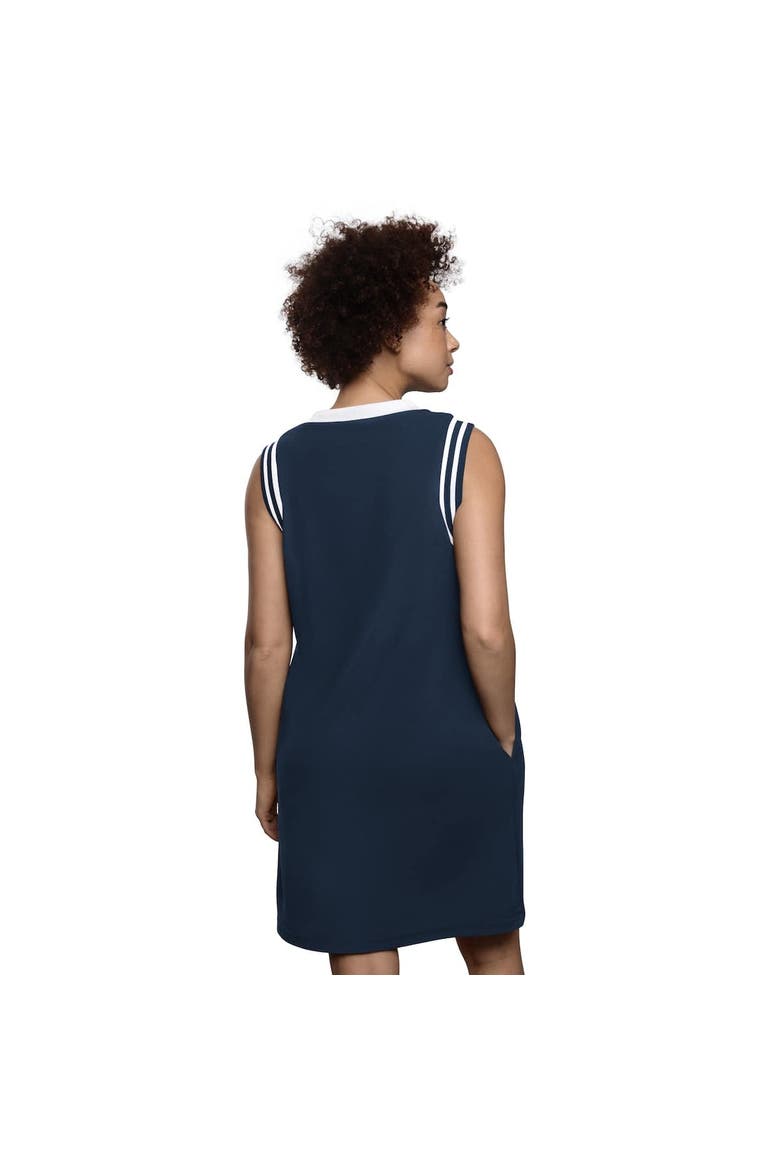 Women's Starter  Navy Cleveland Guardians Fast Track Sneaker V-Neck Dress, Alternate, color, Navy