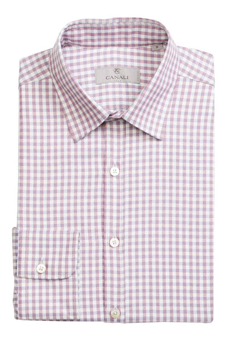 Classic Fit Check Button-Up Shirt, Alternate, color, BERRY