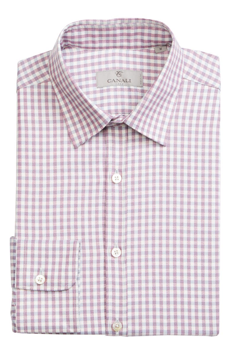 Canali Classic Fit Check Button-Up Shirt, Alternate, color,