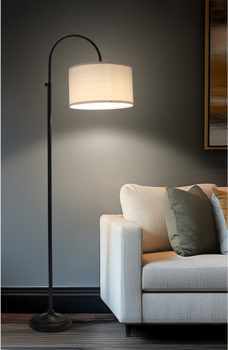 Brightech Nora 68" Height-Adjustable Black LED Arc Floor Lamp, Alternate, color, Classic Black