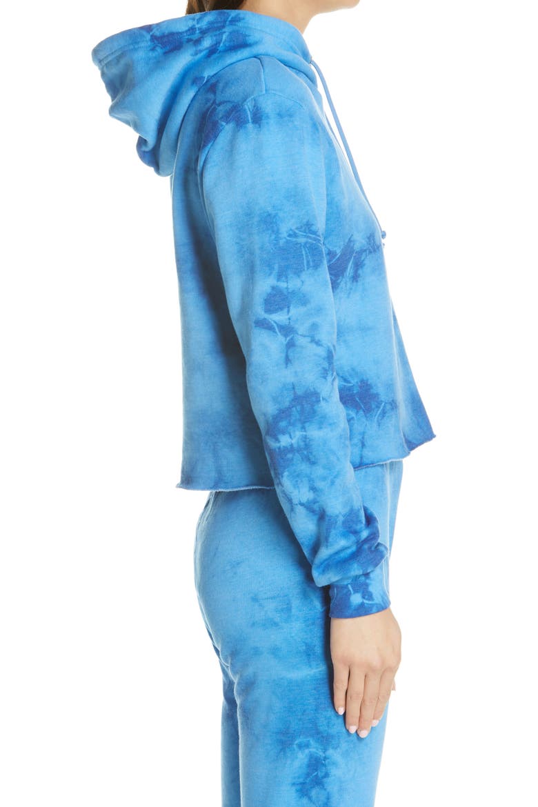 Tie Dye Crop Hoodie, Alternate, color, TIE DYE CRYSTAL ROYAL