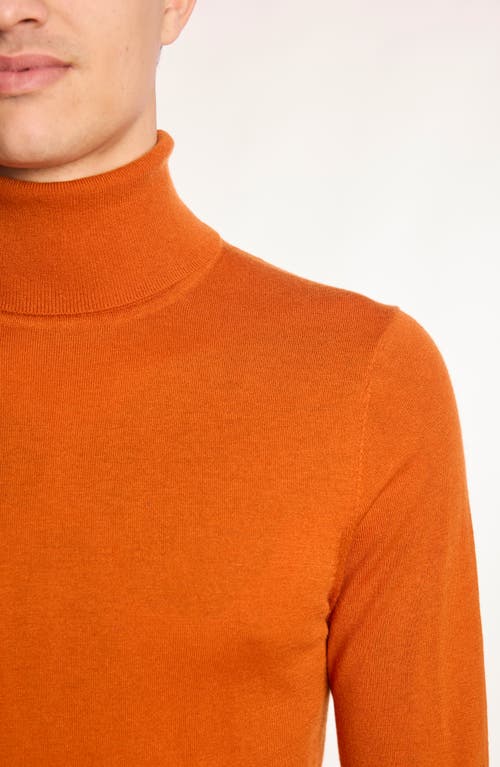 Paisley & Gray Fine Gauge Turtleneck Sweater In Orange