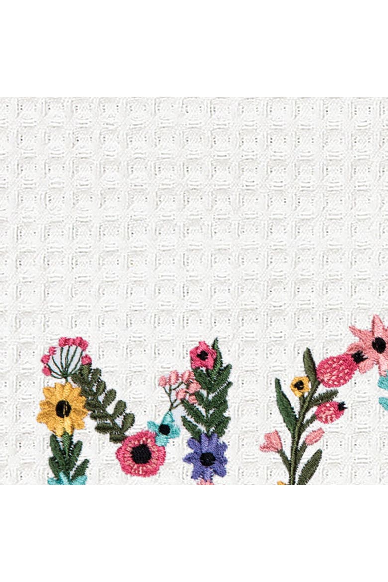 Floral Mom Kitchen and Bathroom Embroidered Waffle Hand Towel, Alternate, color, Pink