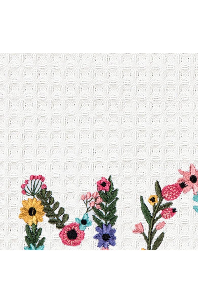 C&F Home Floral Mom Kitchen and Bathroom Embroidered Waffle Hand Towel, Alternate, color, 