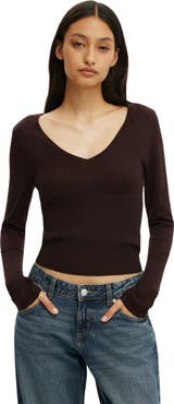 Cotton On Women's Close Knit V-Neck Top