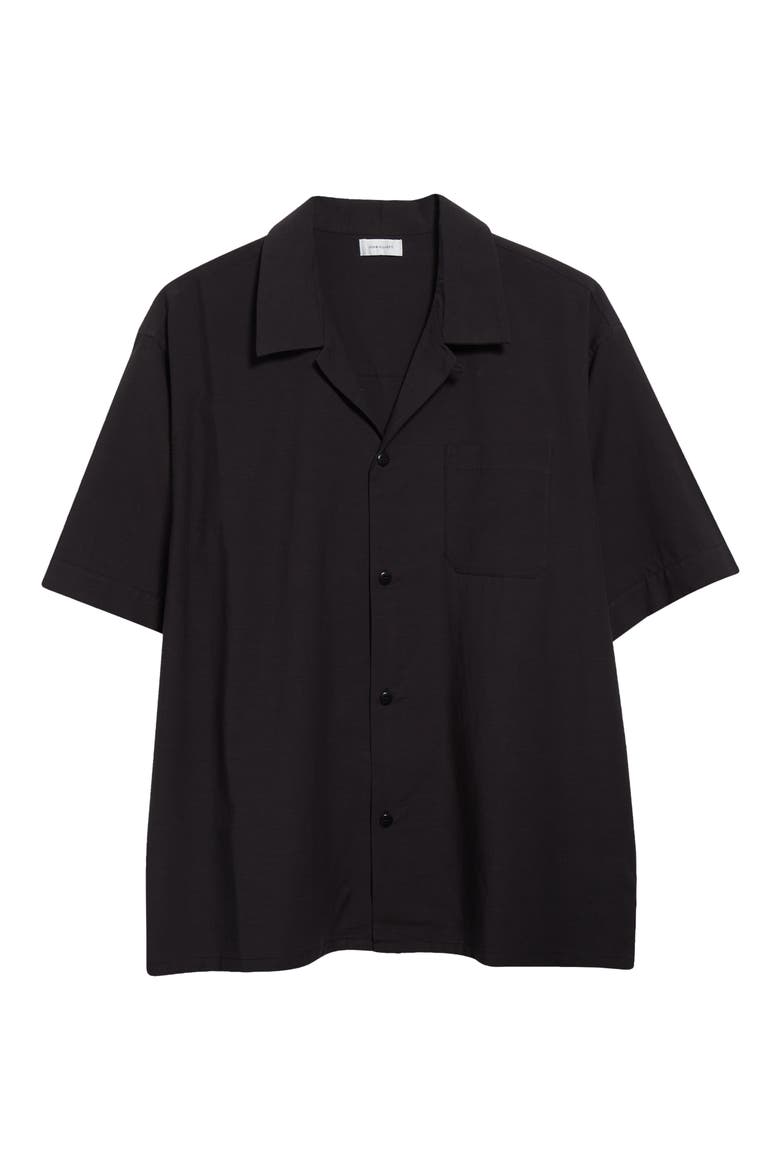 Solid Camp Shirt, Alternate, color, BLACK