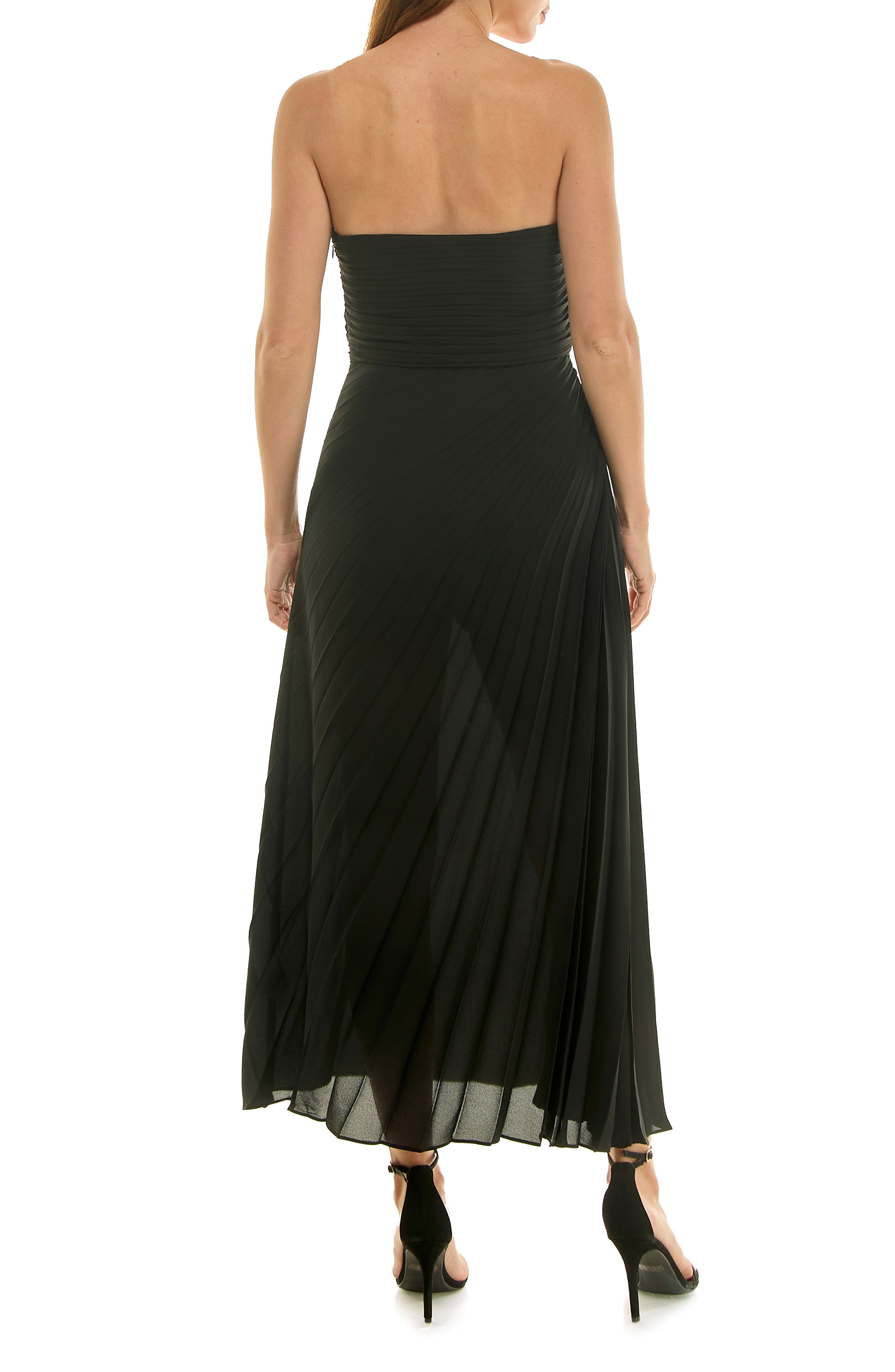 Strapless Pleated Chiffon Maxi Dress - image 2