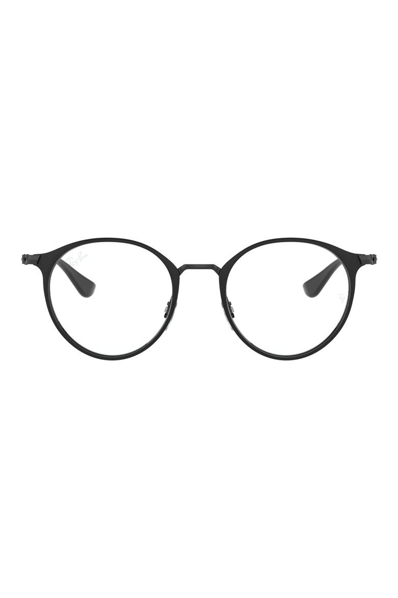 Kids' 48mm Round Optical Glasses, Main, color, BLACK