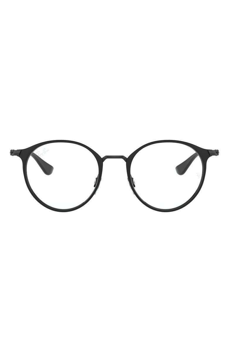 Ray-Ban Kids' 48mm Round Optical Glasses, Main, color, Black