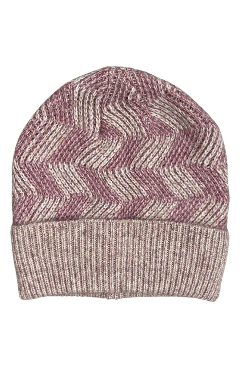 MARCUS ADLER Zigzag Knit Beanie, Main, color, Blush