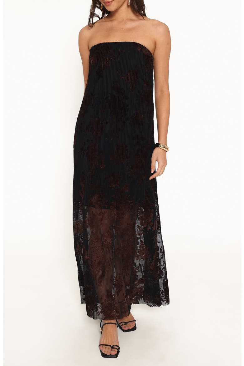 Alegra Strapless Maxi Dress, Main, color, BLACK FLORAL