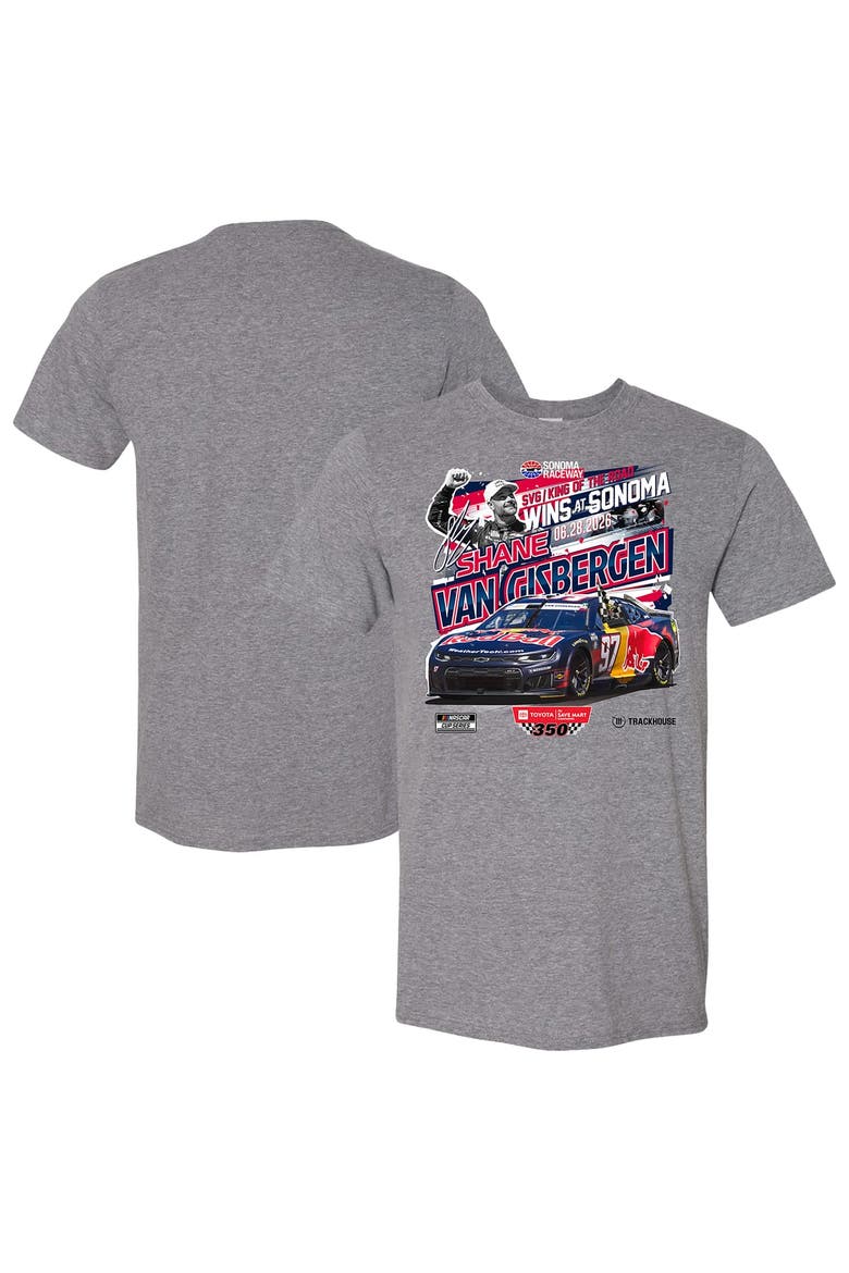 Men's Classic Ink Heather Gray Shane van Gisbergen Toyota/Save Mart 350 Race Winner T-Shirt, Main, color, Heather Gray
