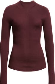 BOSS Foliora Virgin Wool Rib Funnel Neck Sweater